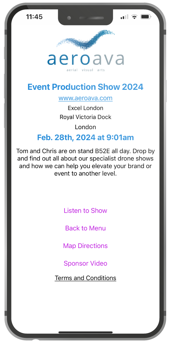 AeroAVA has an application that can be used for sound and announcements